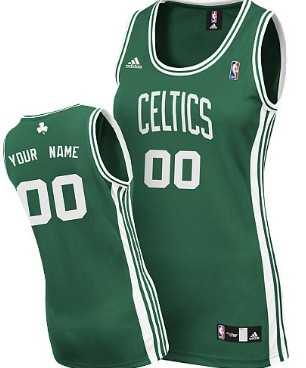 Women's Customized Boston Celtics Green Jersey